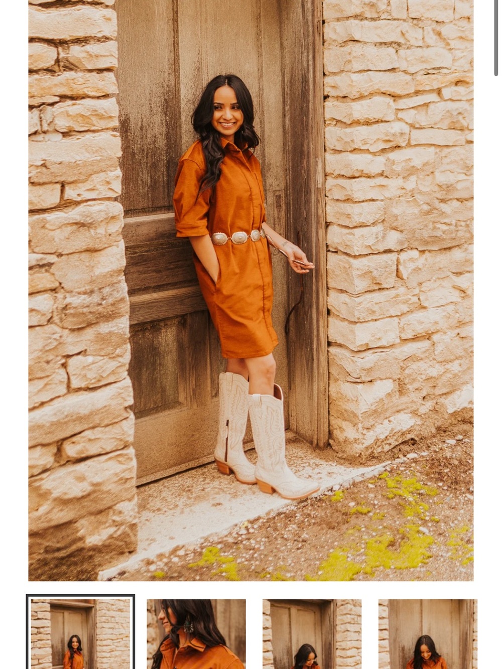 Ariat Rust Button-Front Mini Dress